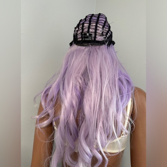 Sensationnel Balayage Violet Wig Ombré Purple Curled Wavy Lace Front Dark Roots - Picture 7 of 16